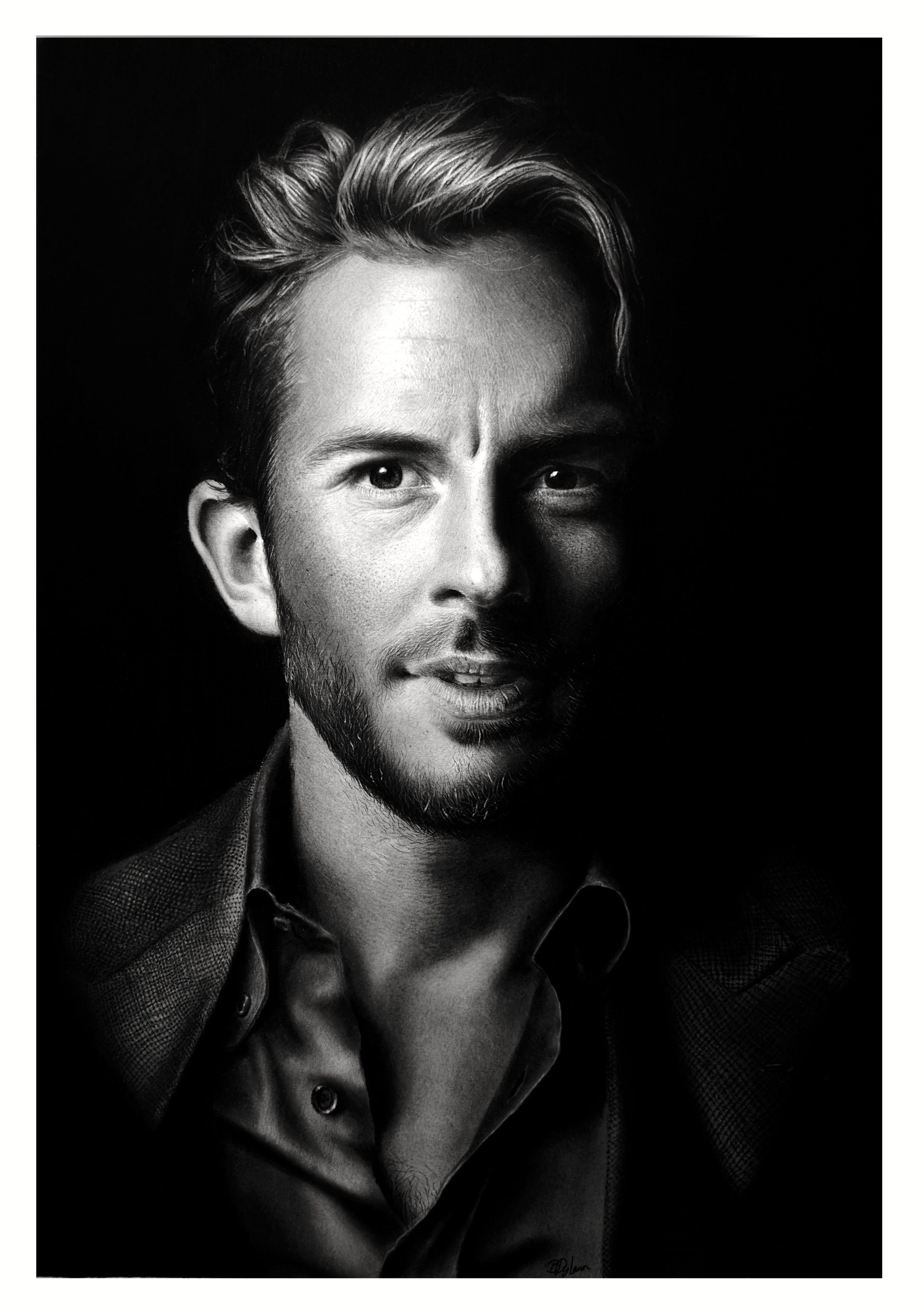 Sexiest Man Alive 2025 - Original Charcoal & Graphite Drawing